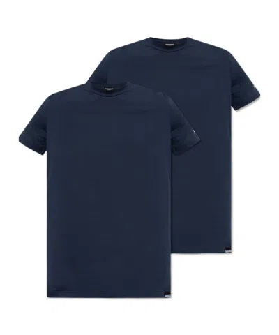 Dsquared2 Two-piece Round Collar T-shirt In Black