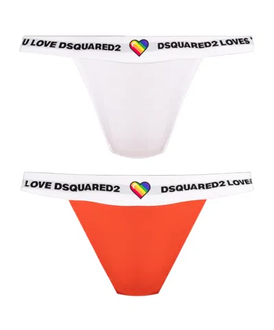 Dsquared2 Two Pieces Of Logo Briefs In White
