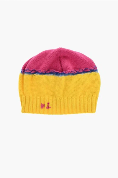 Dsquared2 Two Tone Beanie With Embroidery Monogram