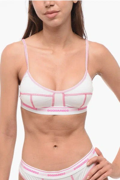 Dsquared2 Two-tone Bra With Logo In White