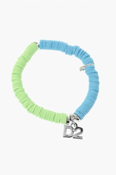 Dsquared2 Two-tone Bracelet With Metal Charm D2 In Animal Print