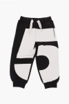 DSQUARED2 TWO-TONE BRUSHED COTTON JOGGERS WITH 2 POCKETS