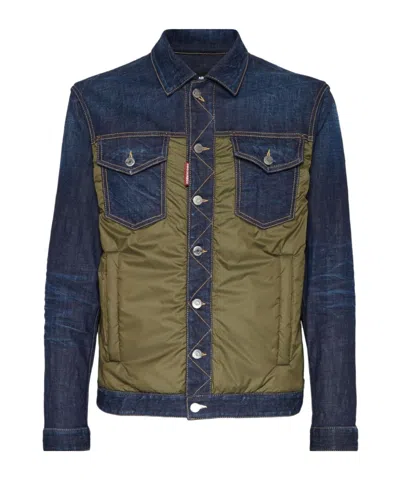 DSQUARED2 DSQUARED2 TWO-TONED BUTTON-UP DENIM JACKET
