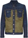 Dsquared2 Black Jacket With Classic Collar And Front And Rear Down Filled Panel In Dnim Man In Blue