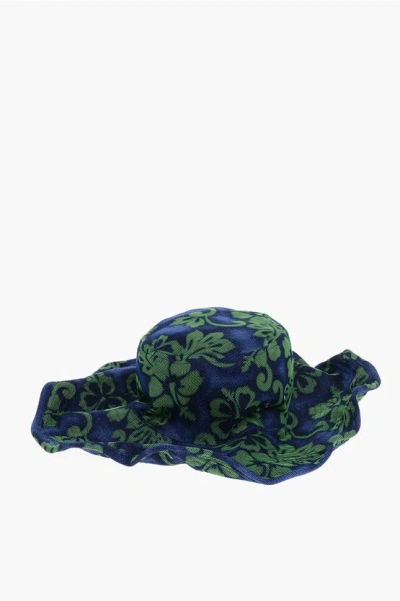 Dsquared2 Two-tone Floppy Hat With Floral Pattern In Multi