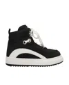 Dsquared2 Black Suede And White Canvas Sneakers In Black