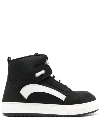 DSQUARED2 TWO-TONE HIGH-TOP SNEAKERS