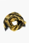 Dsquared2 Two-tone Patterned Linen Blend Foulard Grösse Unica In Yellow