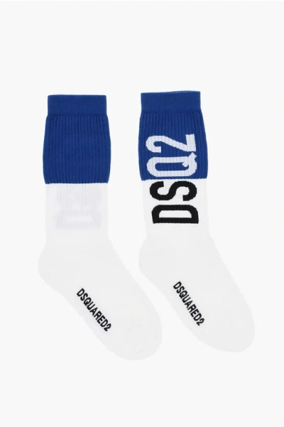 Dsquared2 Two-tone Ribbed Long Socks