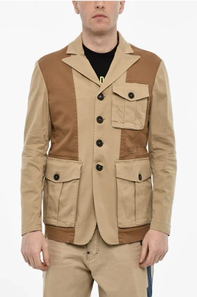 Dsquared2 Two-tone Sahariana Jacket In Sand
