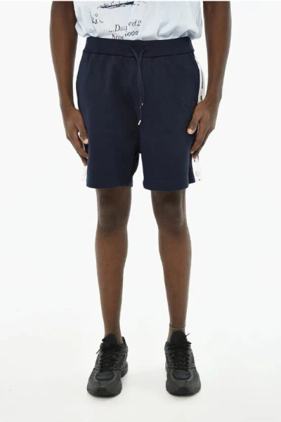 Dsquared2 Two-tone Shorts With Side Buttons In Blue
