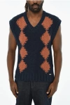 Dsquared2 Two-tone Sleeveless V-neck Sweater Grösse M