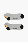 Dsquared2 Two-tone Socks With Embossed Monogram In Gray