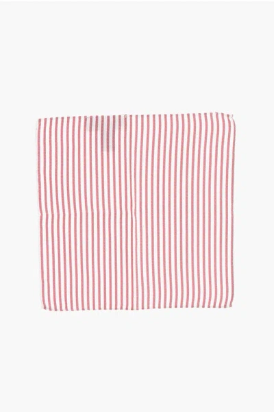 Dsquared2 Two-tone Striped Silk Pocket Square