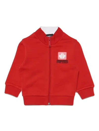 Dsquared2 Babies' Two-tone Sweatshirt In 红色