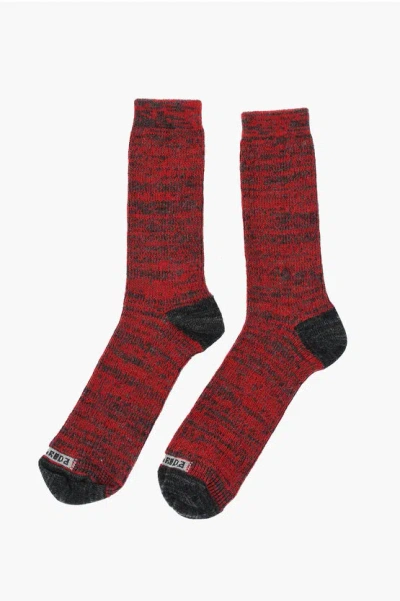 Dsquared2 Two-tone Wool Blend Long Socks