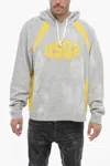 Dsquared2 Two-toned Hoodie Sweatshirt With Embroidered Logo In Grey