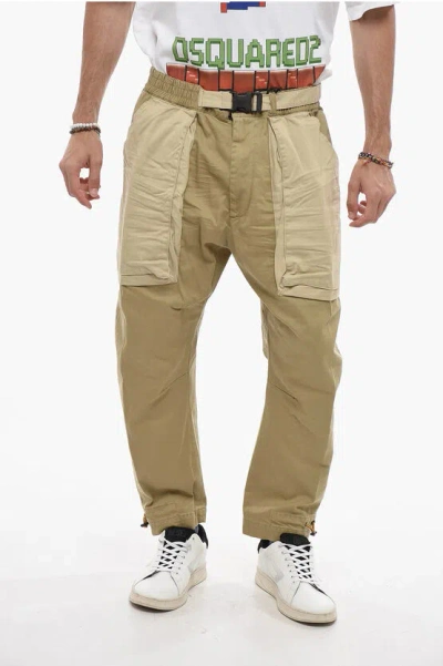 Dsquared2 Two-toned Pully Pants With Buckle In Gold