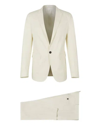 Dsquared2 Plain Cotton Suit In Navy Blue