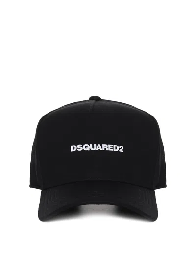 Dsquared2 Ukrainered2 Peaked Cap With Logo In Black