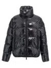 Dsquared2 Black Down Jacket With Logo Patch On The Front In Tech Fabric Man