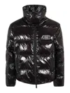 Dsquared2 Black Down Jacket With Logo Patch On The Front In Black
