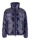 Dsquared2 Blue Down Jacket With Logo Patch On The Front In Tech Fabric Man In Blue