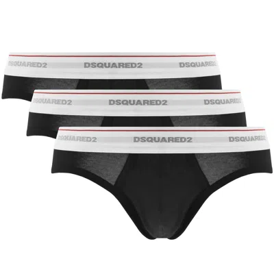 Dsquared2 Underwear 3 Pack Briefs Black