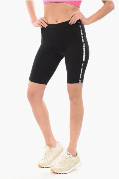 Dsquared2 Underwear Biker Leggings With Logoed Bands
