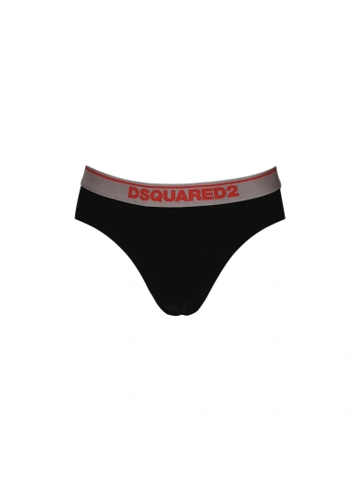 Dsquared2 Underwear Briefs In Stretch Cotton In Black