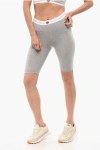 Dsquared2 Underwear Cotton Blend Biker Leggings In Gray