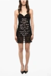 Dsquared2 Underwear Embroidered Lace Slip Dress In Black