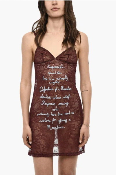 Dsquared2 Underwear Embroidered Lace Slip Dress