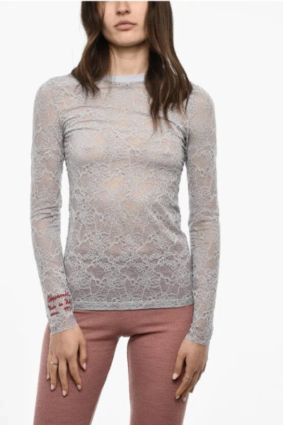 Dsquared2 Underwear Long Sleeved Lace Pajama Top