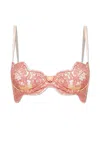 Dsquared2 Underwired Lace Bra With Floral Motif In Pink