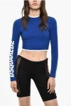 Dsquared2 Undrewear Long Sleeved Cropped Pajama Top With Logo Print