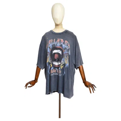 Pre-owned Dsquared2 Unisex 2022  Oversized Vintage Distressed Band Tee - Rock Tshirt Xxl In Gray