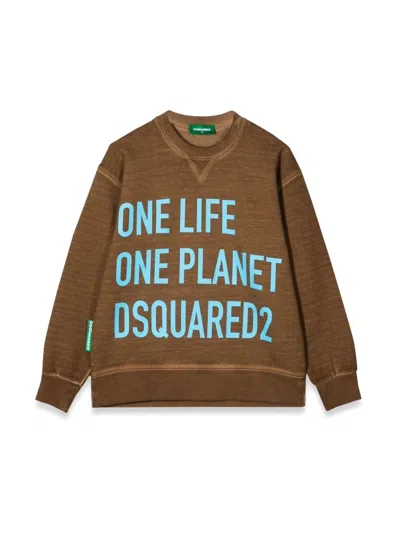 Dsquared2 Unisex Mini Sweatshirt For Kids In Brown