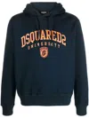 Dsquared2 University-print Drawstring Hoodie In Blue