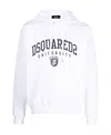 Dsquared2 University Print Drawstring Hoodie In White
