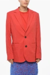 Dsquared2 Unlined Wool Blend Blazer With Flush Pockets In Red