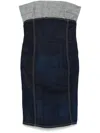 Dsquared2 Upside Denim Mini Dress In Blau