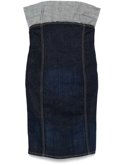DSQUARED2 UPSIDE DENIM MINI DRESS