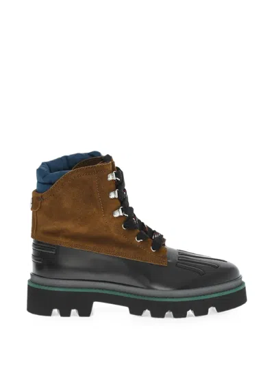 Dsquared2 Brown Solid Mountain Boots In Animal Print