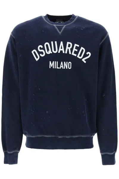 DSQUARED2 USED EFFECT COOL FIT SWEATSHIRT