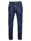 Dsquared2 Blue Jeans With Belt Loops And Logo Patch On The Rear