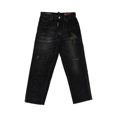 Dsquared2 Used Effect Denim Jeans - Kids In Black