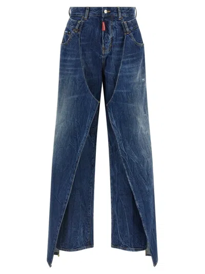 DSQUARED2 USED-EFFECT STONEWASHED DENIM JEANS