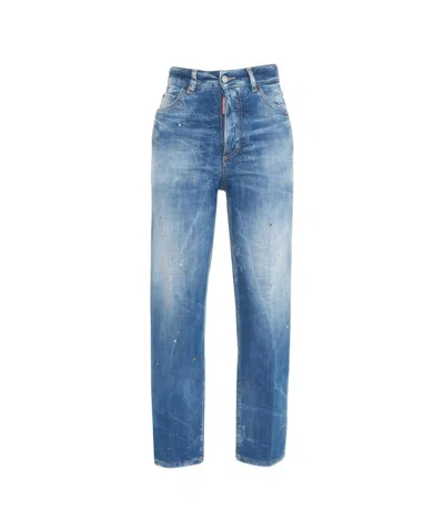 Dsquared2 Used Look Jeans 'boston' In Blue