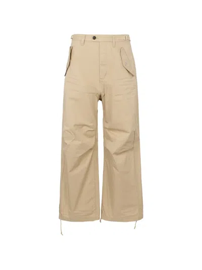 Dsquared2 Utility2 Cotton Wide Pants In Neutral